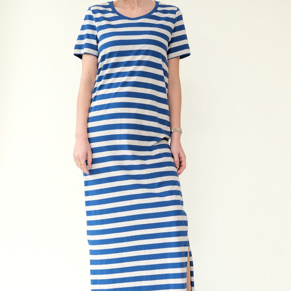 Basic Apparel Gestreift Kleid "Rebekka" XS Blau (LimogesNaturalMelange)