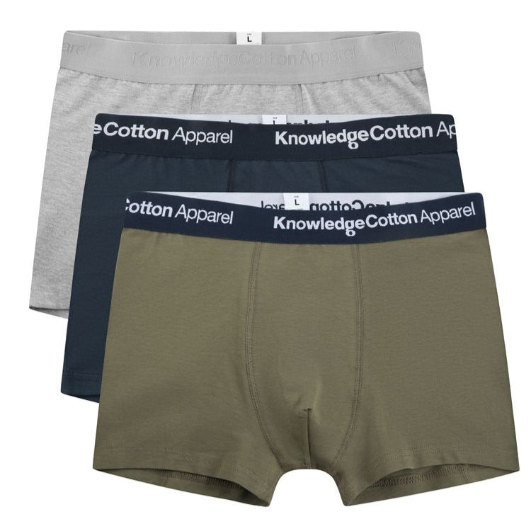 KnowledgeCotton Apparel 3er Pack Boxershorts XXL Grün (Dark Olive)