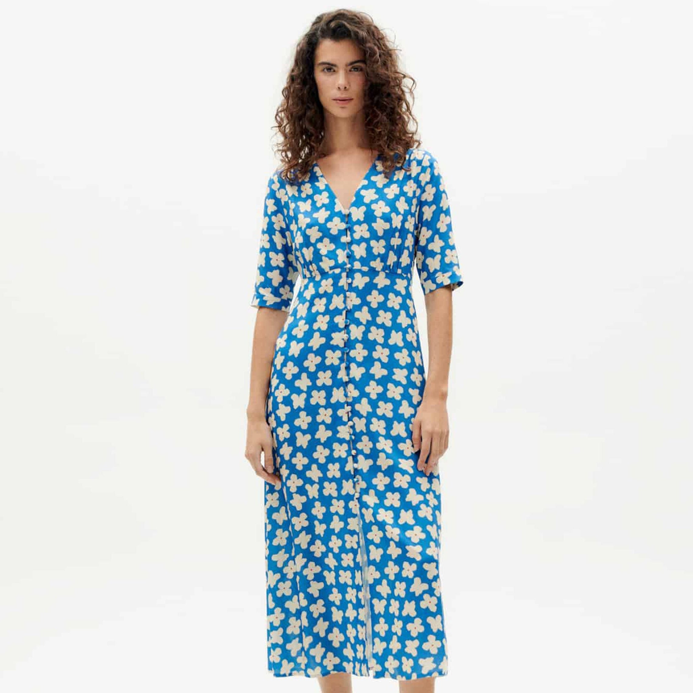 Thinking Mu Kleid "SMALL BUTTERFLY CAMELIA" S Blau (Small Butterfly)