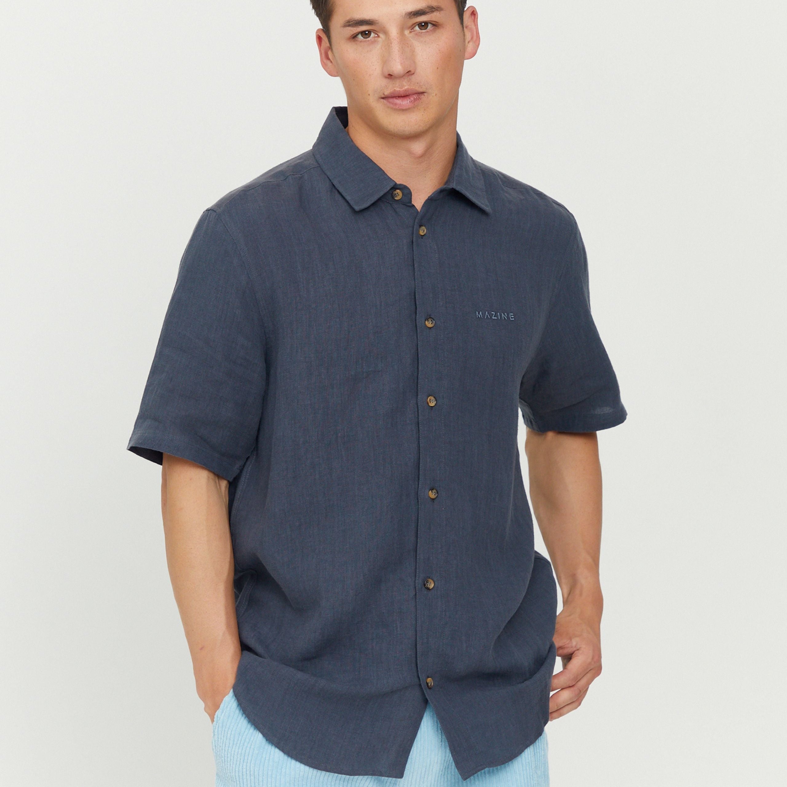 Mazine Leinenhemd "Leland" S Blau (ink blue)