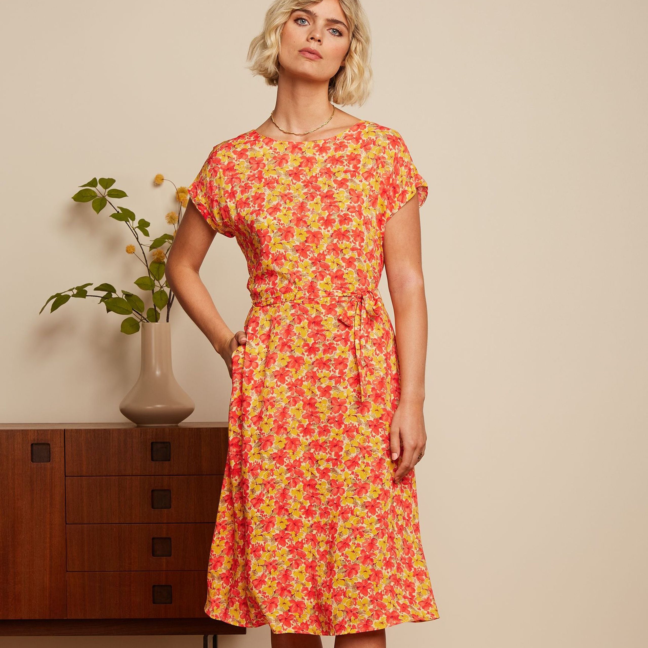 King Louie Betty Kleid "Doree" Rot (Fiesta Red)