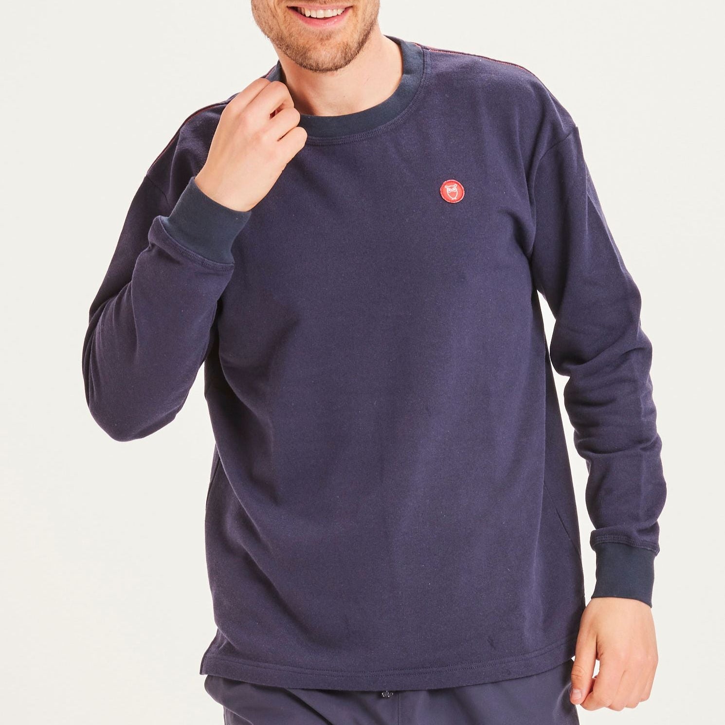 KnowledgeCotton Apparel Sweater "ELM printed sweat" Blau (Total Eclipse)