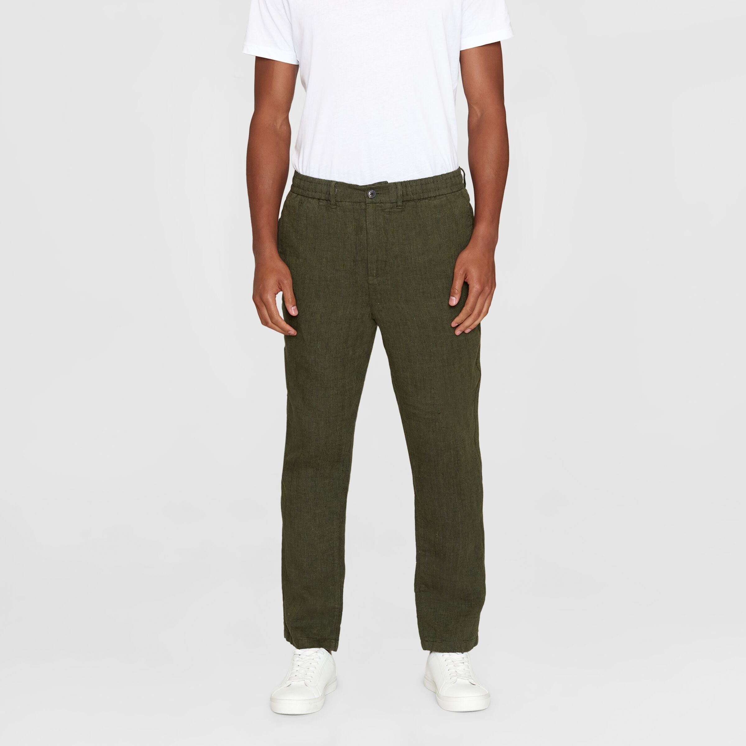 KnowledgeCotton Apparel Waist String Pants "TIM" Grün (Burned Olive)