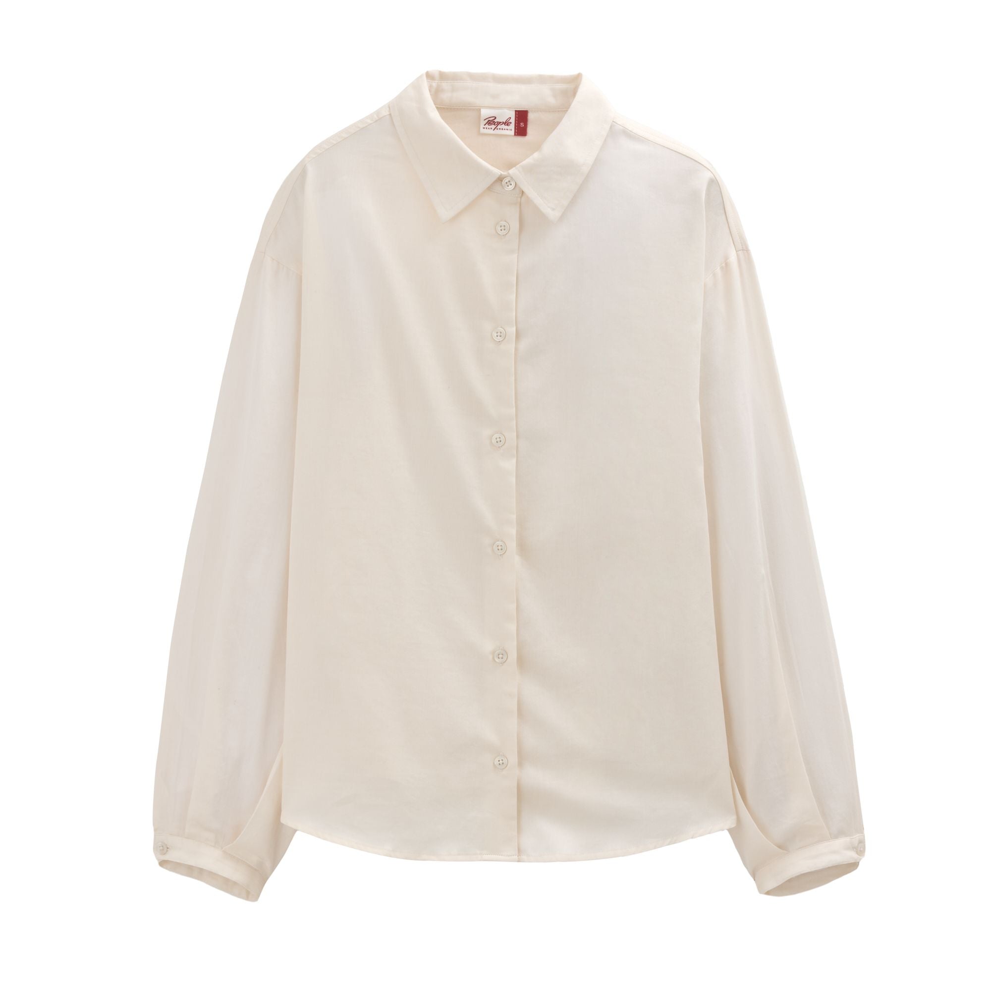 People Wear Organic Satin Bluse Natur