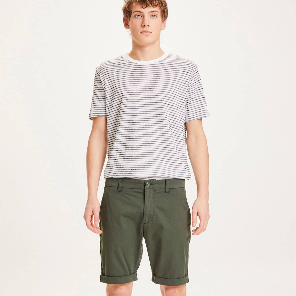 KnowledgeCotton Apparel Chino Shorts "CHUCK" 33 Grün (Burned Olive)
