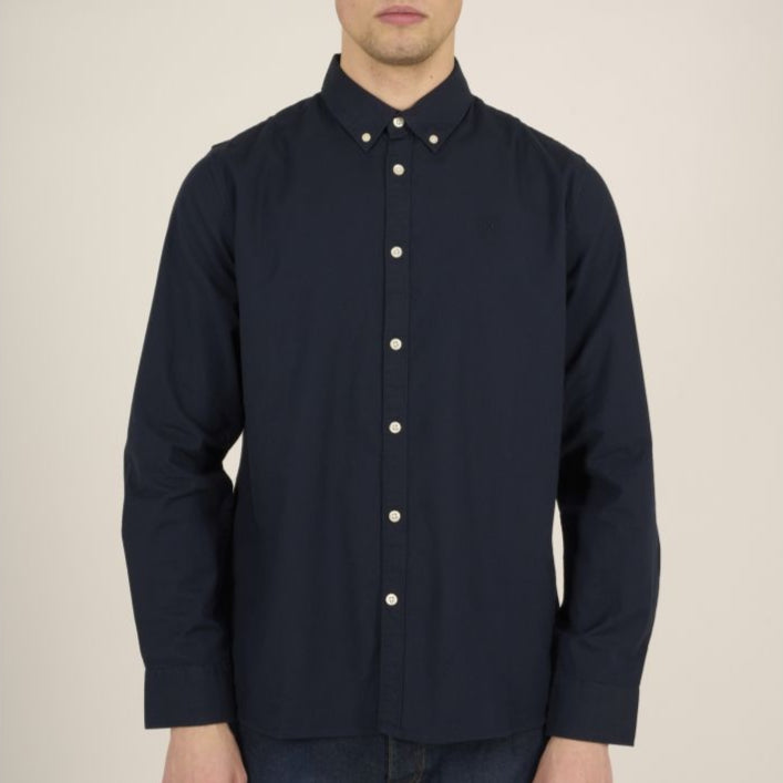 KnowledgeCotton Apparel Oxford-Hemd "Small Owl" S Blau (Total Eclipse)