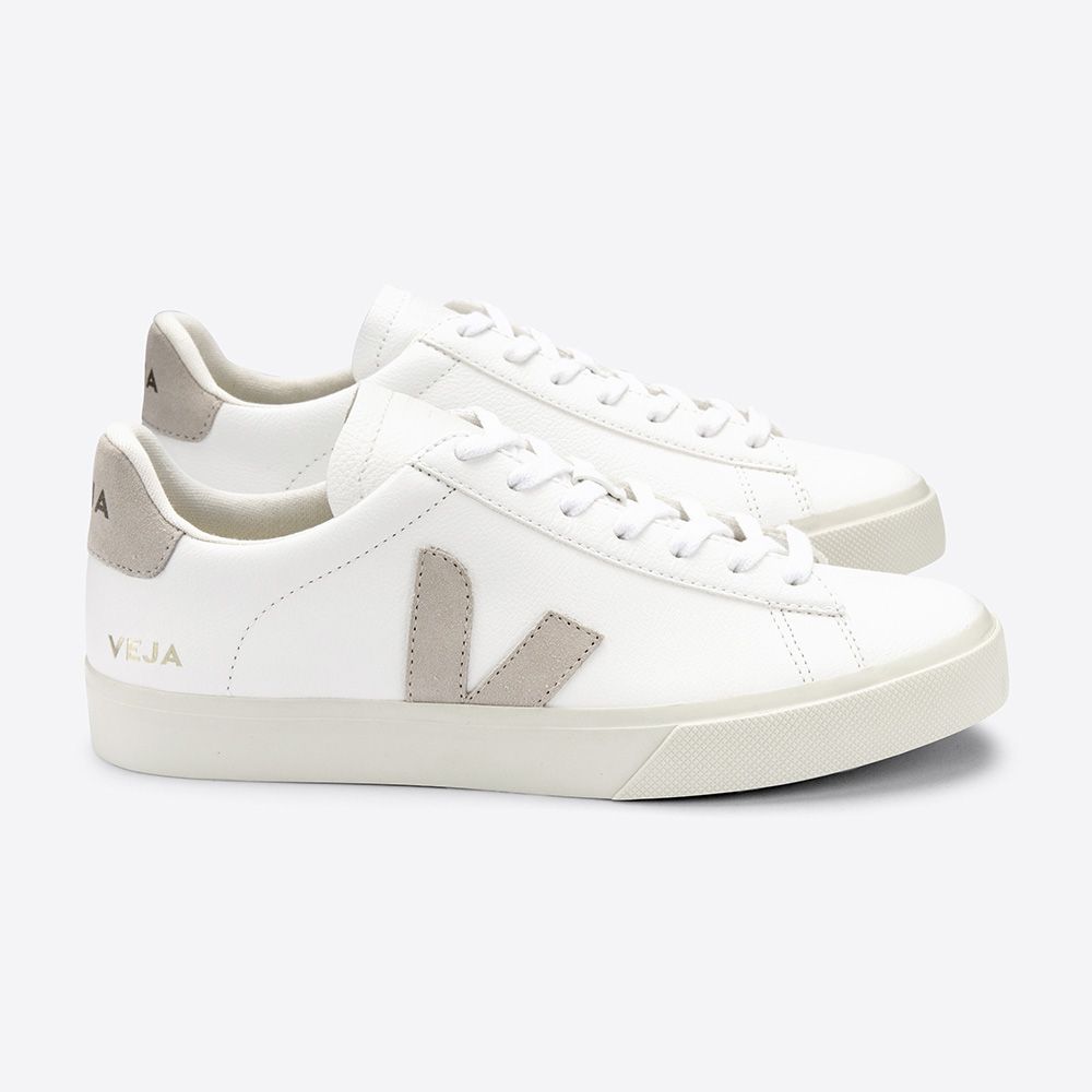 VEJA Herren Sneaker "Campo Chromefree Leather" 43 Weiß (Extra White Natural Suede)