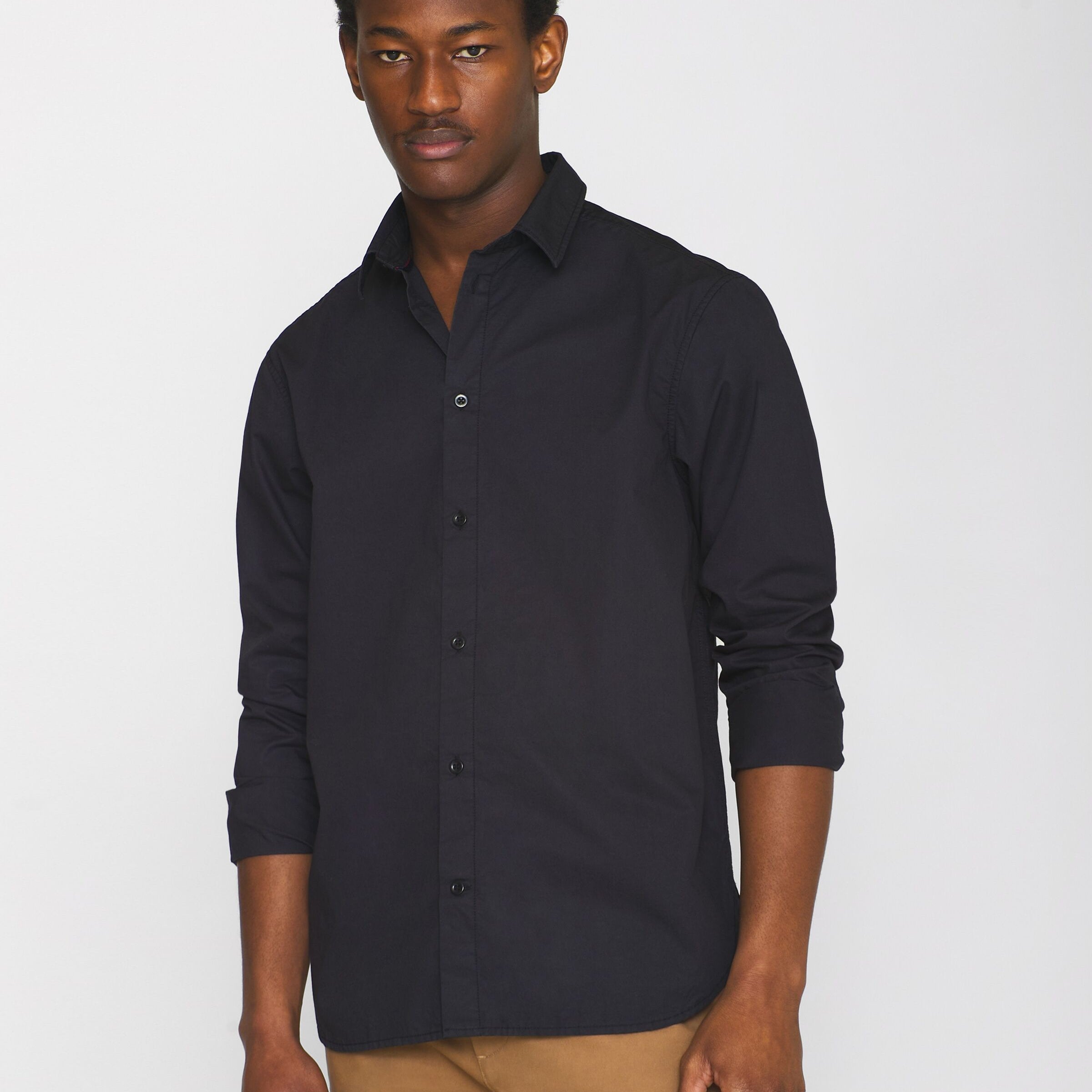 KnowledgeCotton Apparel Regular Crispy Cotton Hemd "ALF" XL Schwarz (Black Jet)
