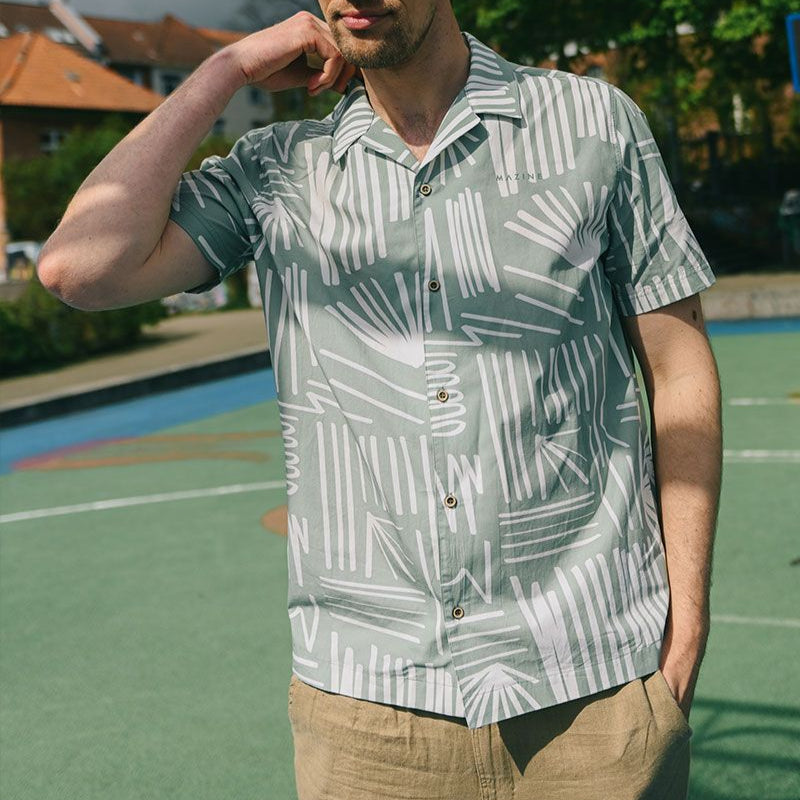 Mazine Hemd "Honolulu" Grün (cobalt green printed)