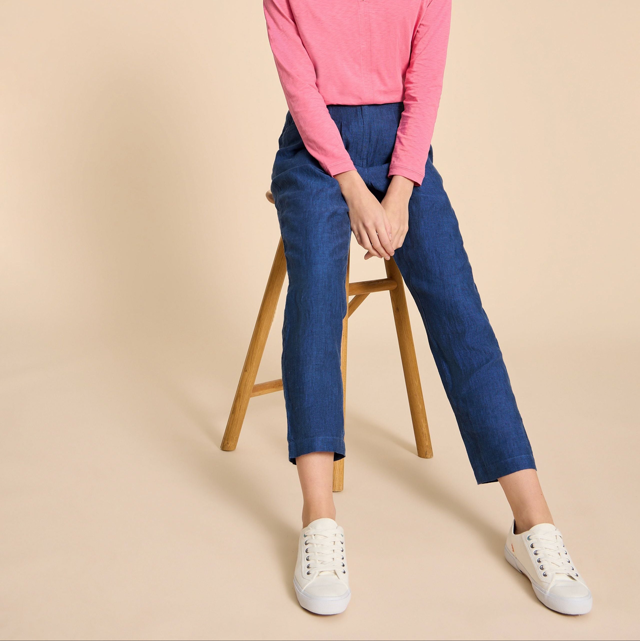 White Stuff Weite Hose "Rowena" Blau (Dark Navy)