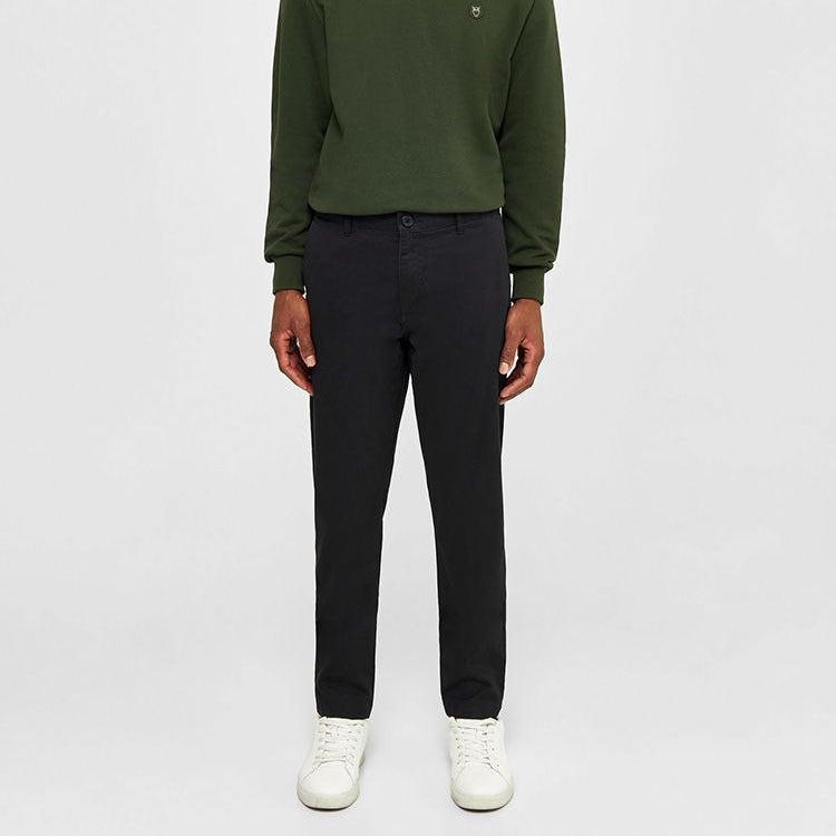 KnowledgeCotton Apparel Slim Fit Chino Pants "LUCA" 34 Schwarz (Black Jet)
