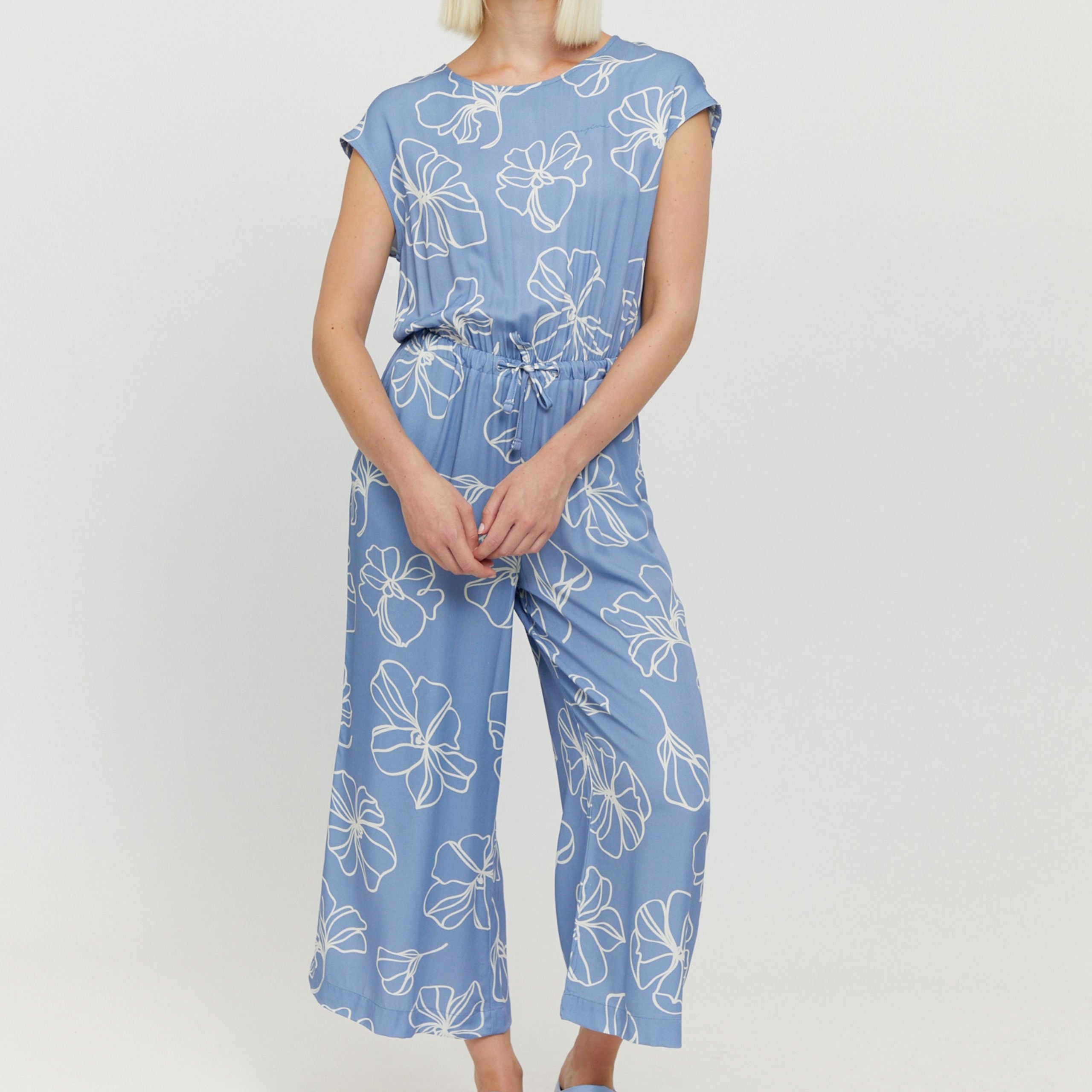 Mazine Printed Jumpsuit "Marisa" Blau (blue lilac printed)