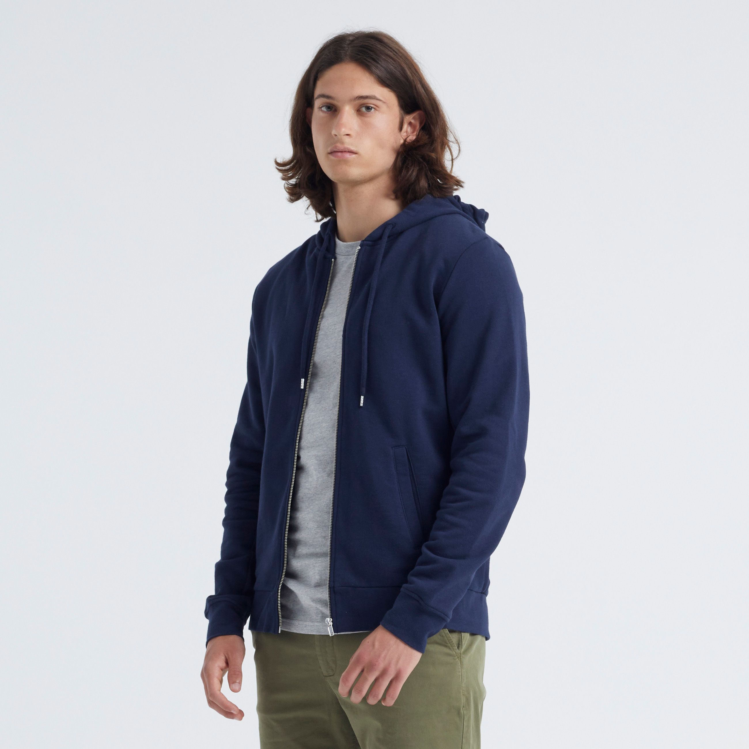 By Garment Makers Sweatjacke "The organic hood zip cardigan" S Blau (navy blazer)