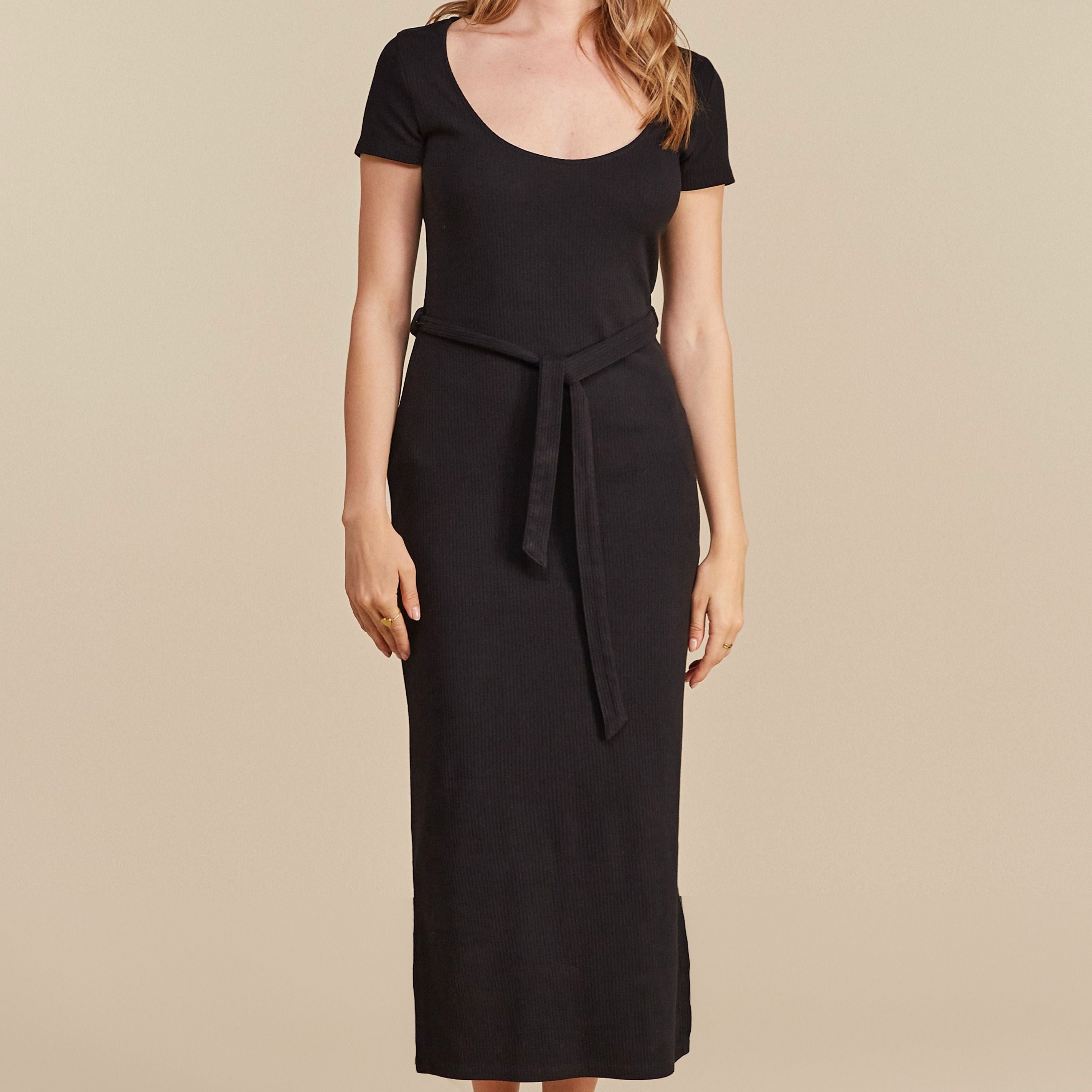 People Tree Kleid Ribbed "Corrie" Schwarz (Black)