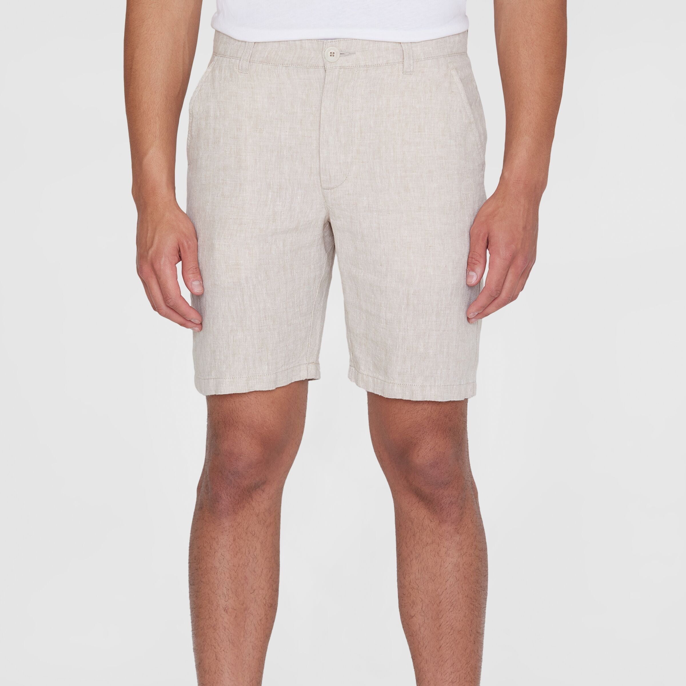 KnowledgeCotton Apparel Chino Leinenshorts "CHUCK" 29 Beige (Light feather gray)