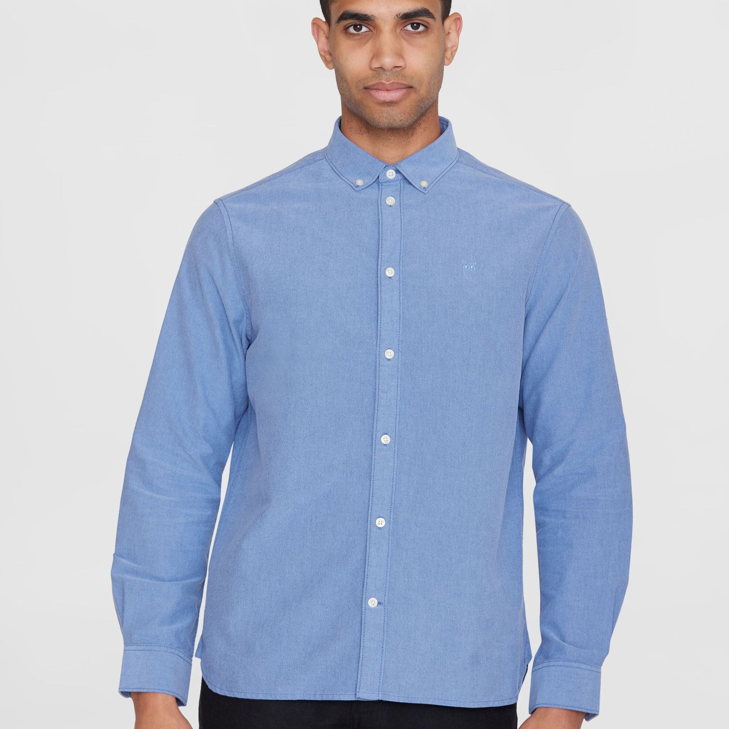 KnowledgeCotton Apparel Regular Fit Hemd "HARALD" S Blau (Lapis Blue)