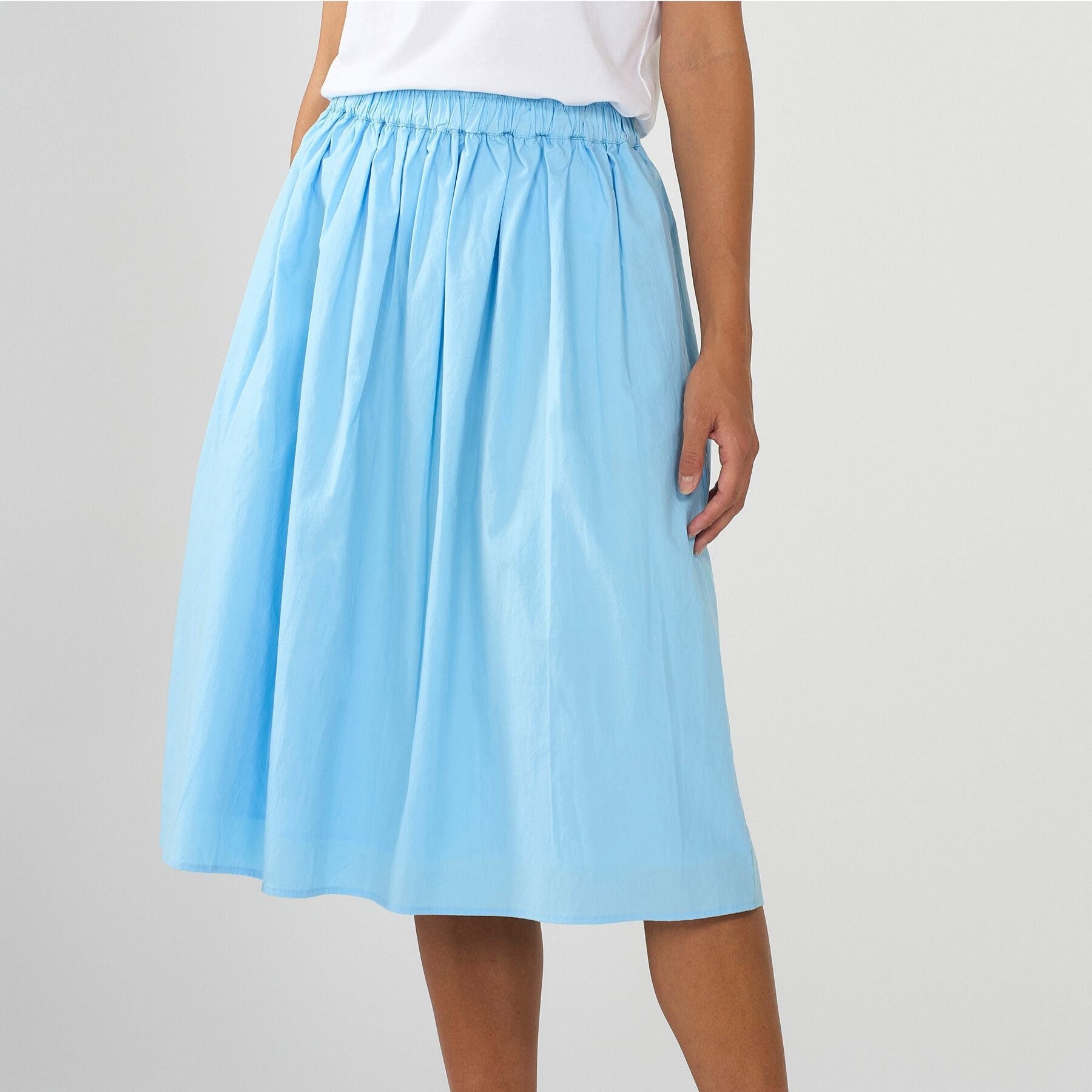 KnowledgeCotton Apparel Midirock "Poplin Elastic" XS Blau (Airy Blue)