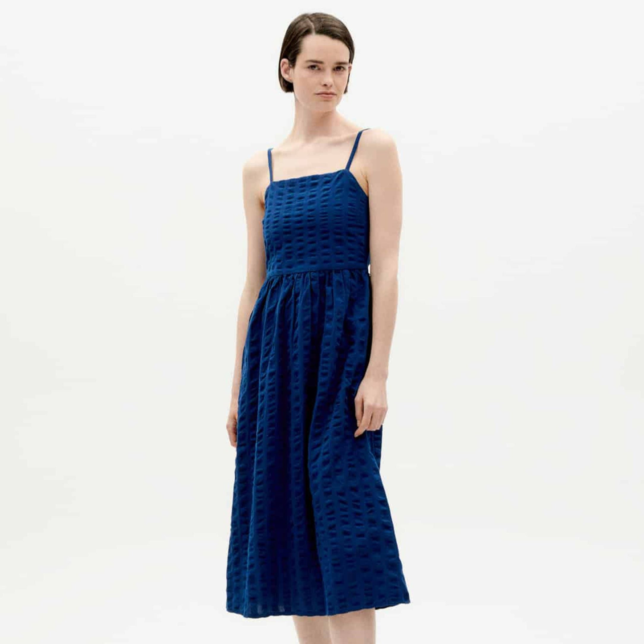 Thinking Mu Kleid "BIG SEERSUCKER PAOLA" Dunkelblau (Navy)