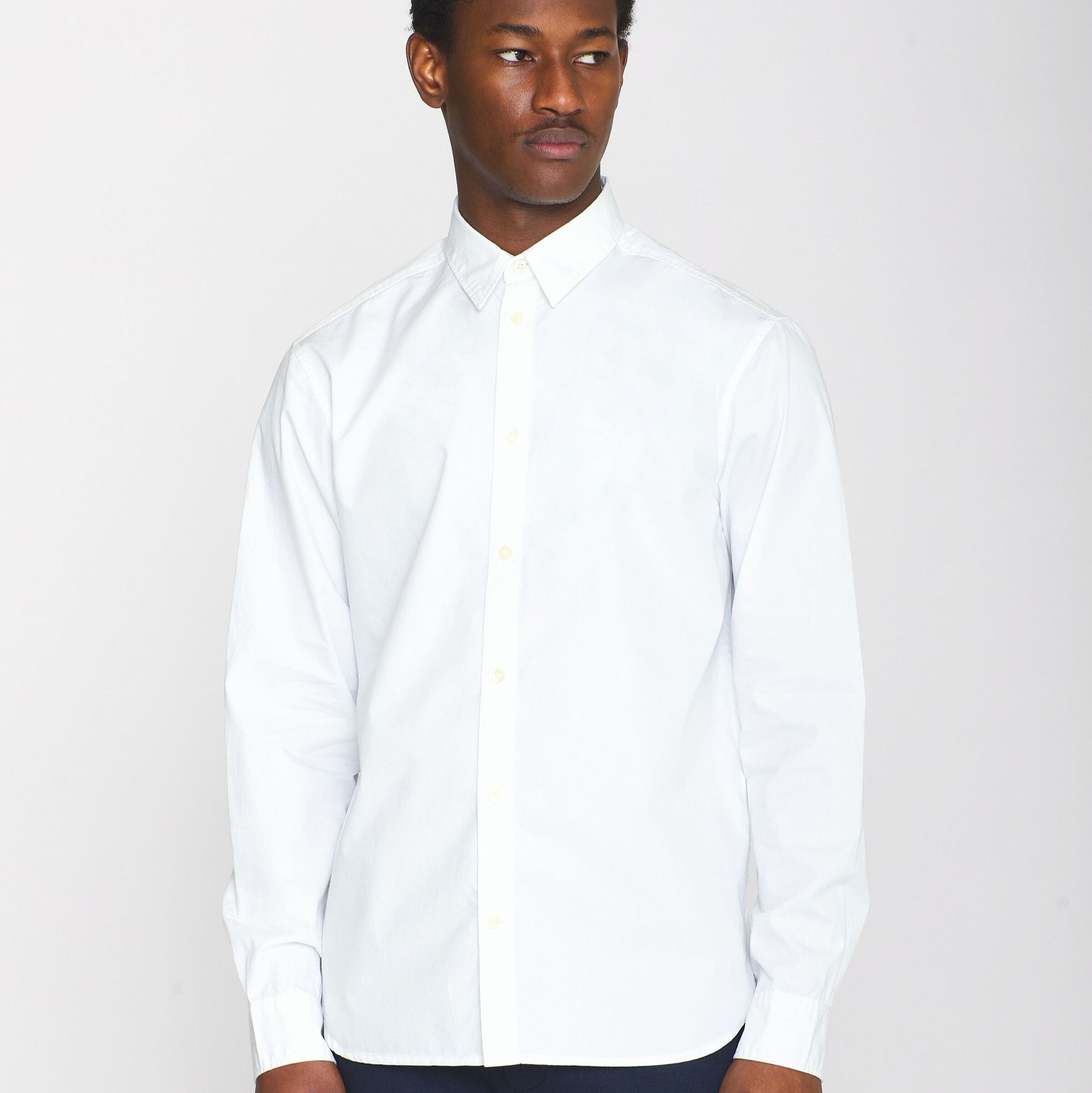 KnowledgeCotton Apparel Regular Crispy Cotton Hemd "ALF" Weiß (Bright White)