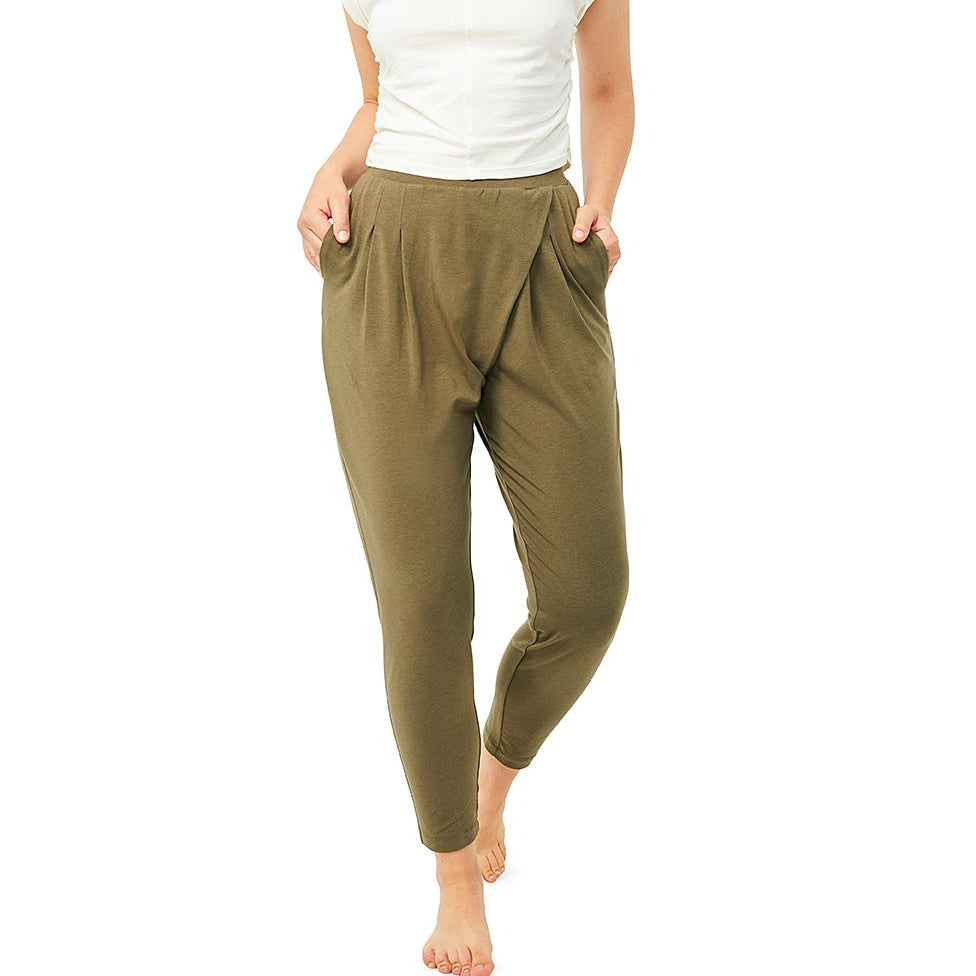 MANDALA Yoga Hose "Golden Days" XS Grün (olive)