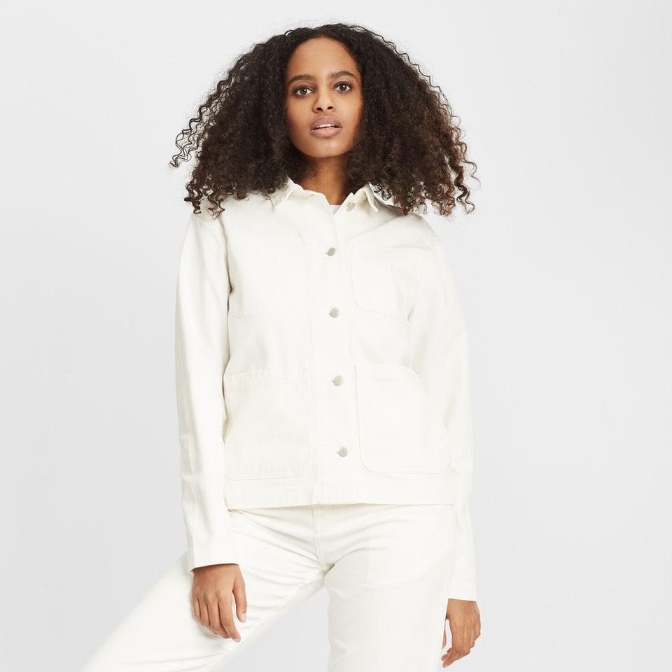 KnowledgeCotton Apparel Jeansjacke "CALANTHA" Weiß (Star White)