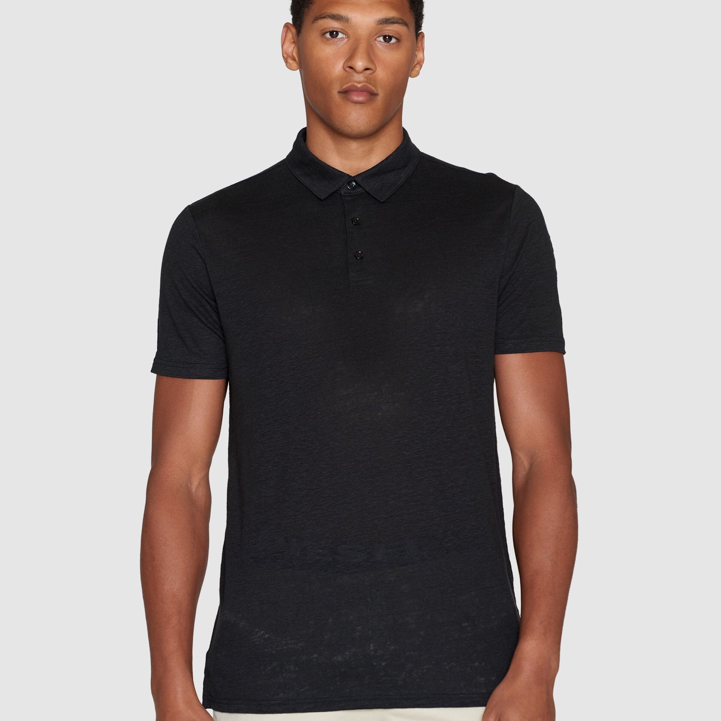 KnowledgeCotton Apparel Poloshirt "Linen" XXL Schwarz (Black Jet)