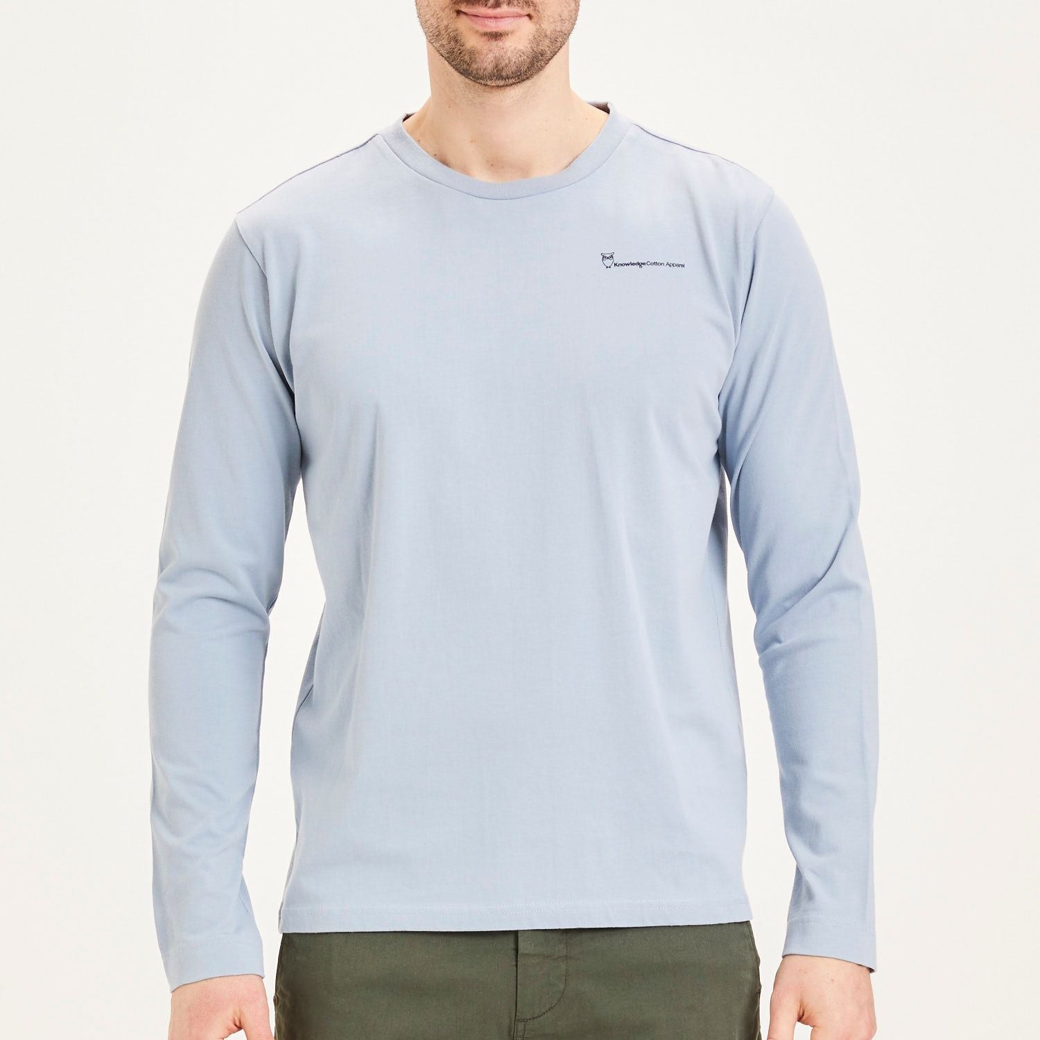 KnowledgeCotton Apparel Langarmshirt "LOCUST LS" XXL Blau (Asley Blue)
