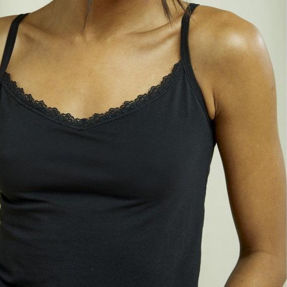 People Tree Damen Top "Lace" XS Schwarz