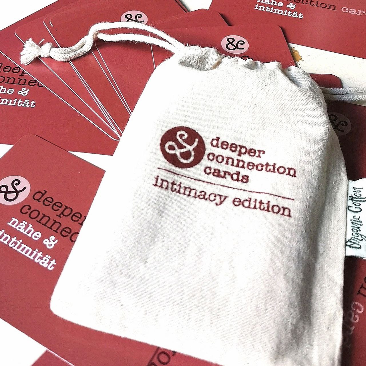deeper connection Fragekarten im Jutebeutel Nähe & Intimität