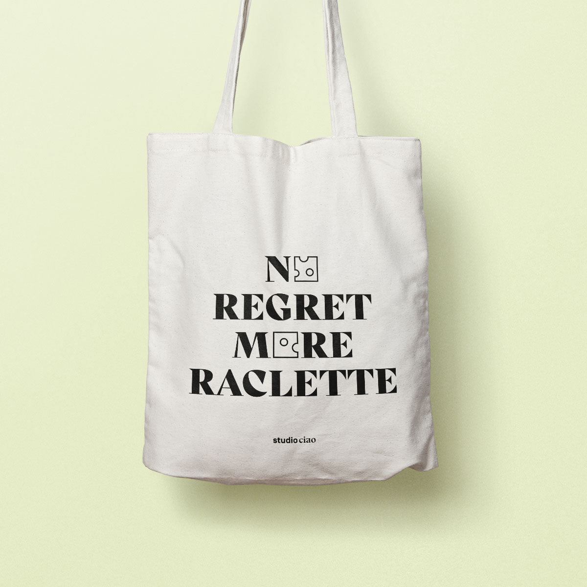 studio ciao Jutebeutel No regret more Raclette ca. 38 x 42 cm