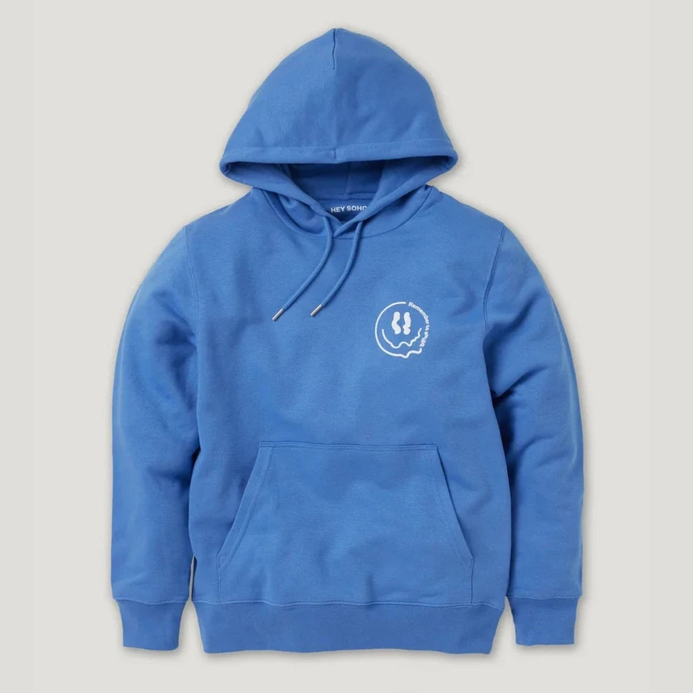 hey soho Hoodie "Remember to smile" Blau