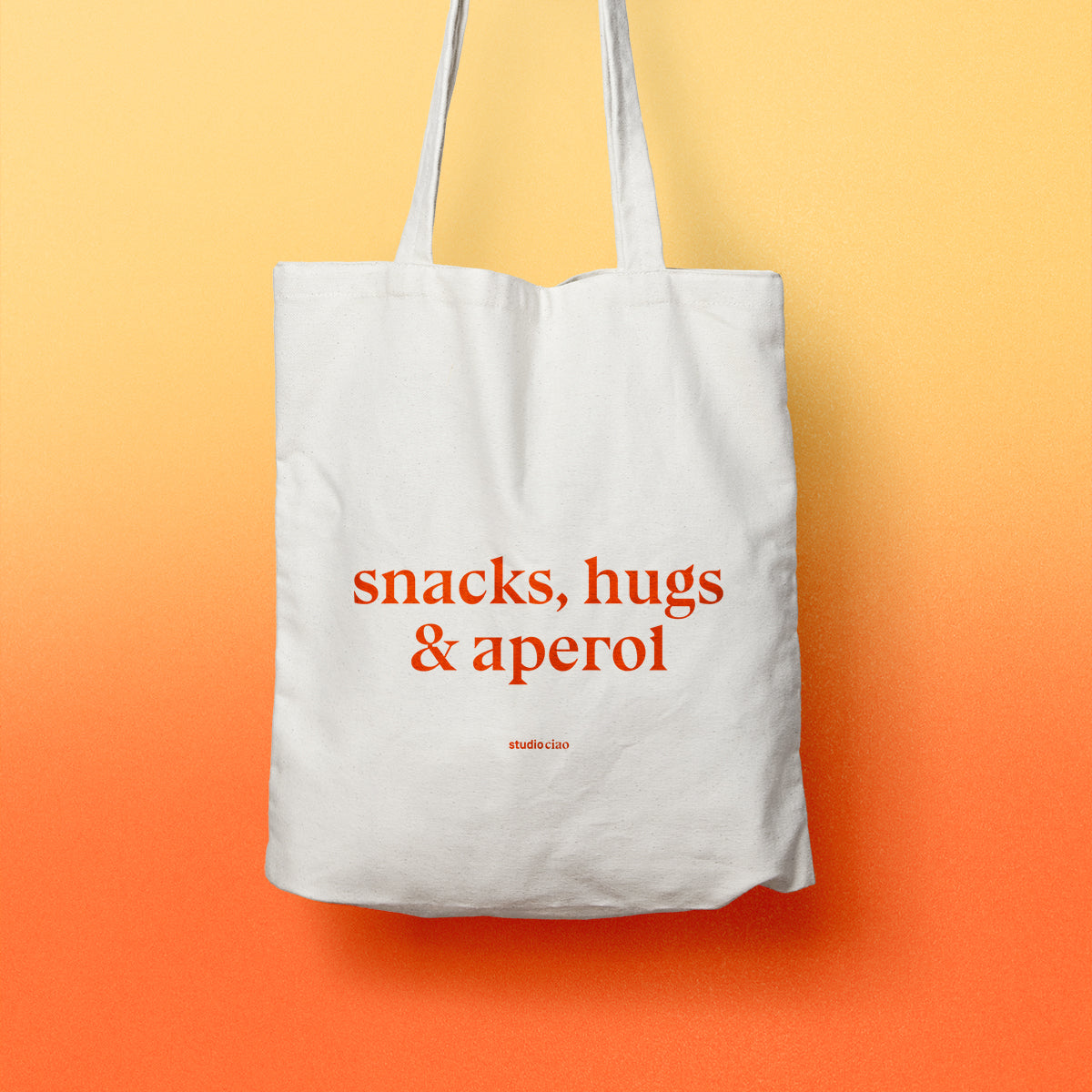 studio ciao Jutebeutel Snacks Hugs & Aperol ca. 38 x 42 cm