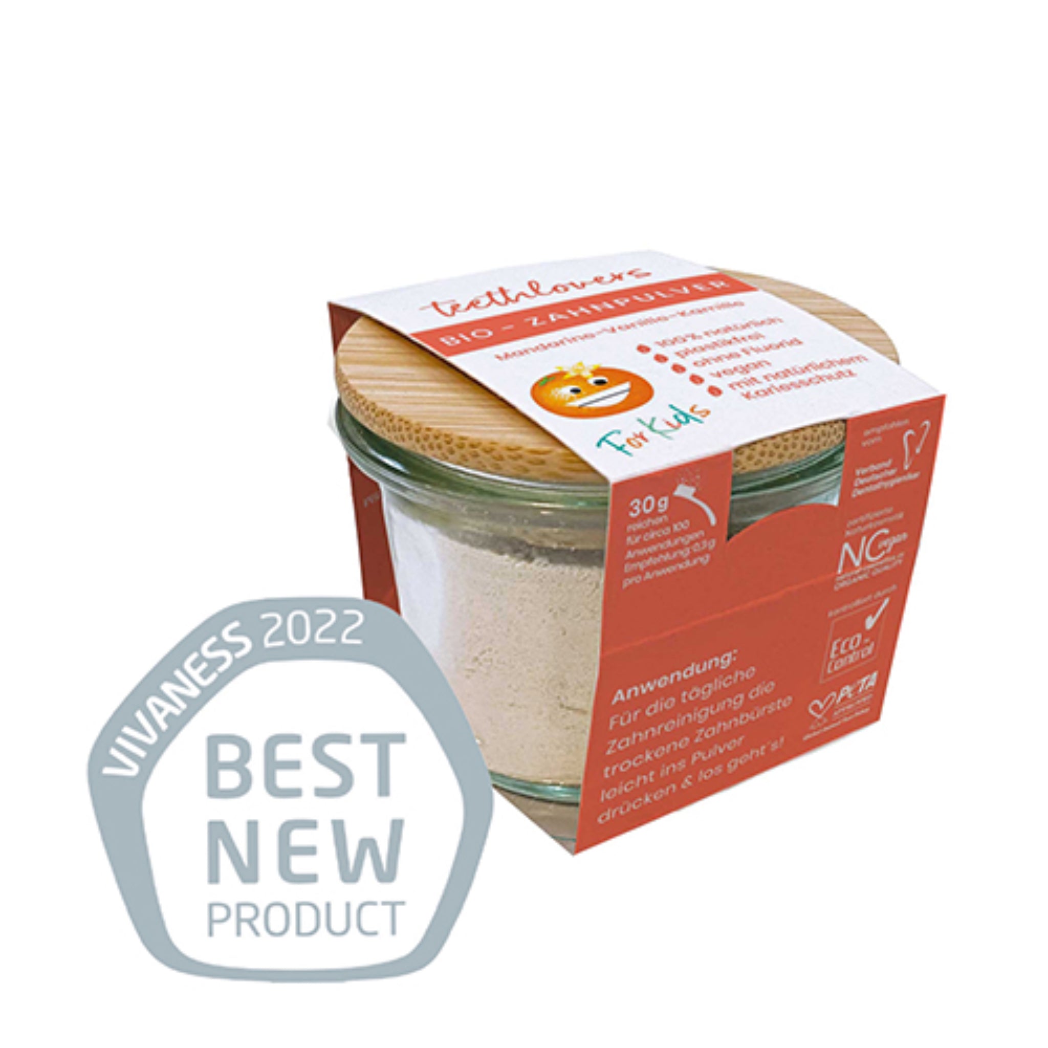 teethlovers Bio-Zahnpulver Mandarine-Vanille-Kamille KIDS