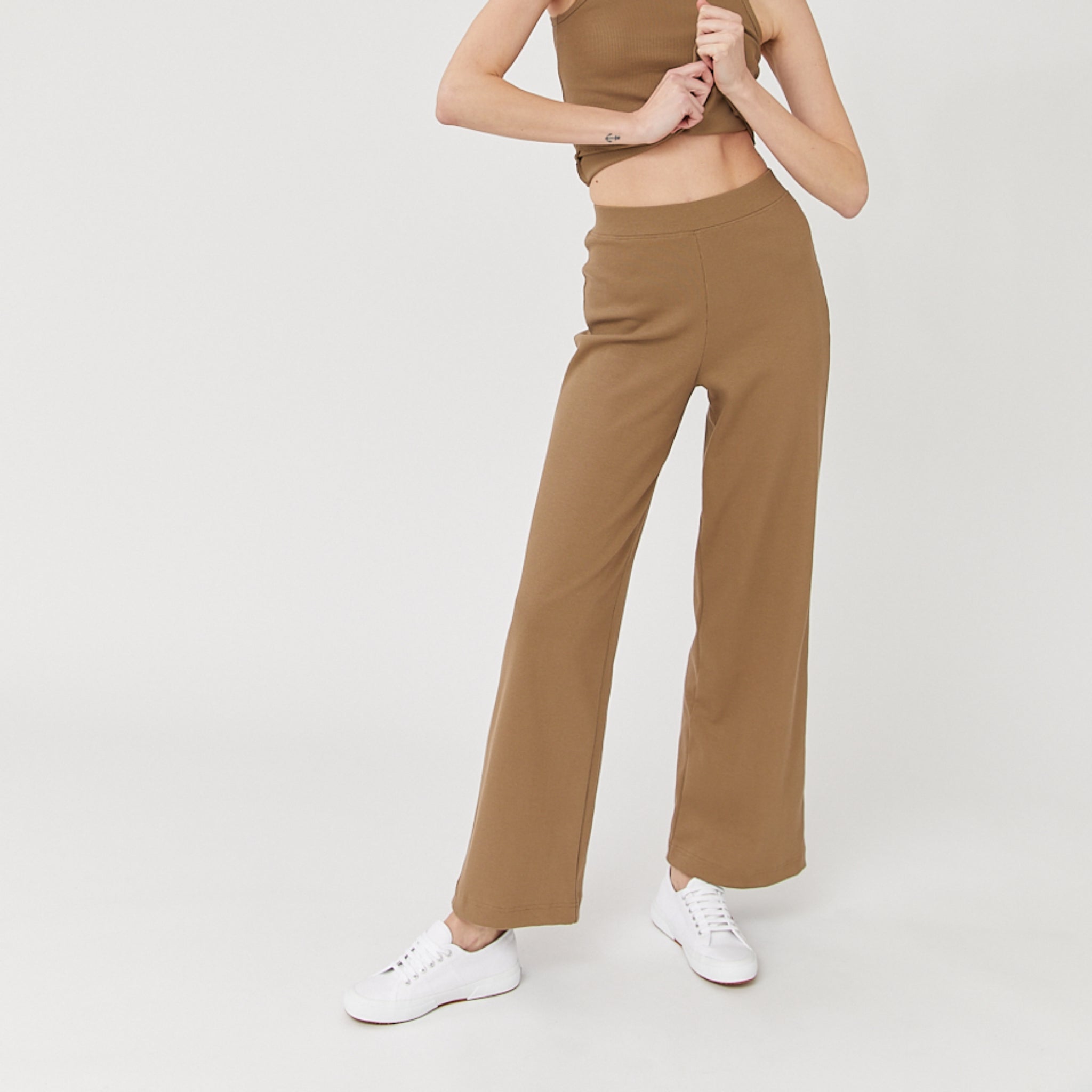 The Slow Label Rib Pants Shiitake