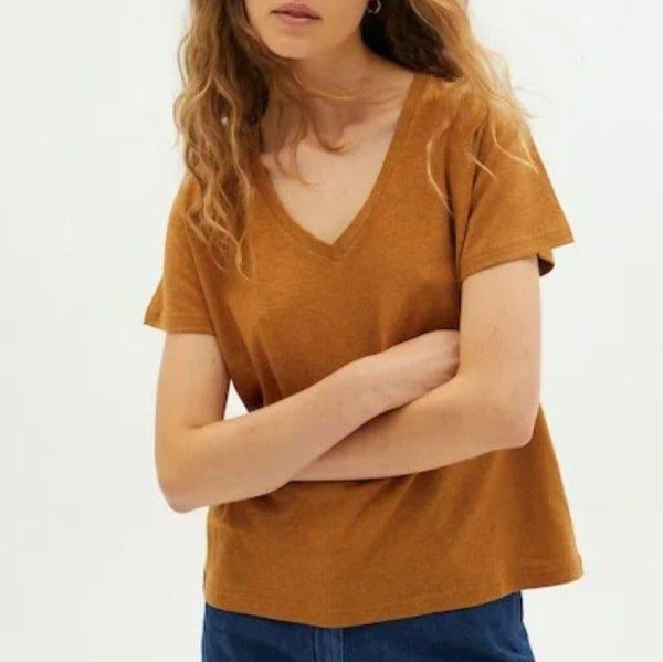 Thinking Mu Damen T-Shirt "Clavel" M Brown Hemp