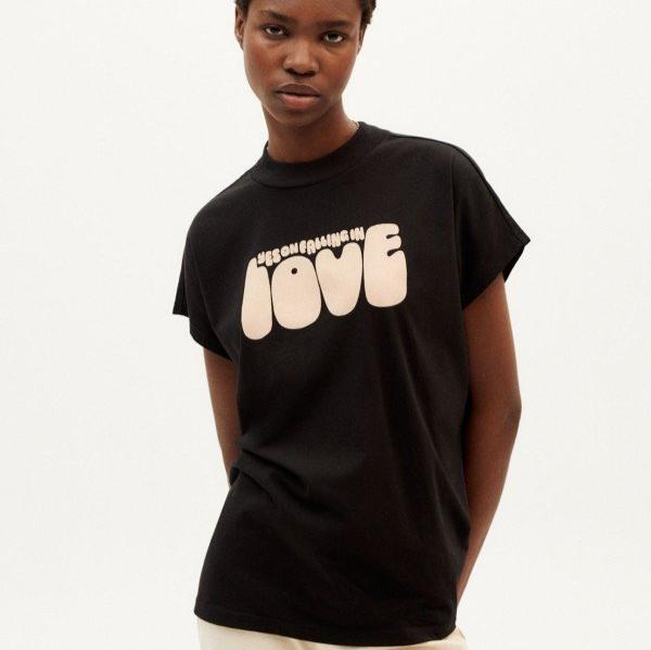 Thinking Mu Damen T-Shirt "Yes Love" XS Black