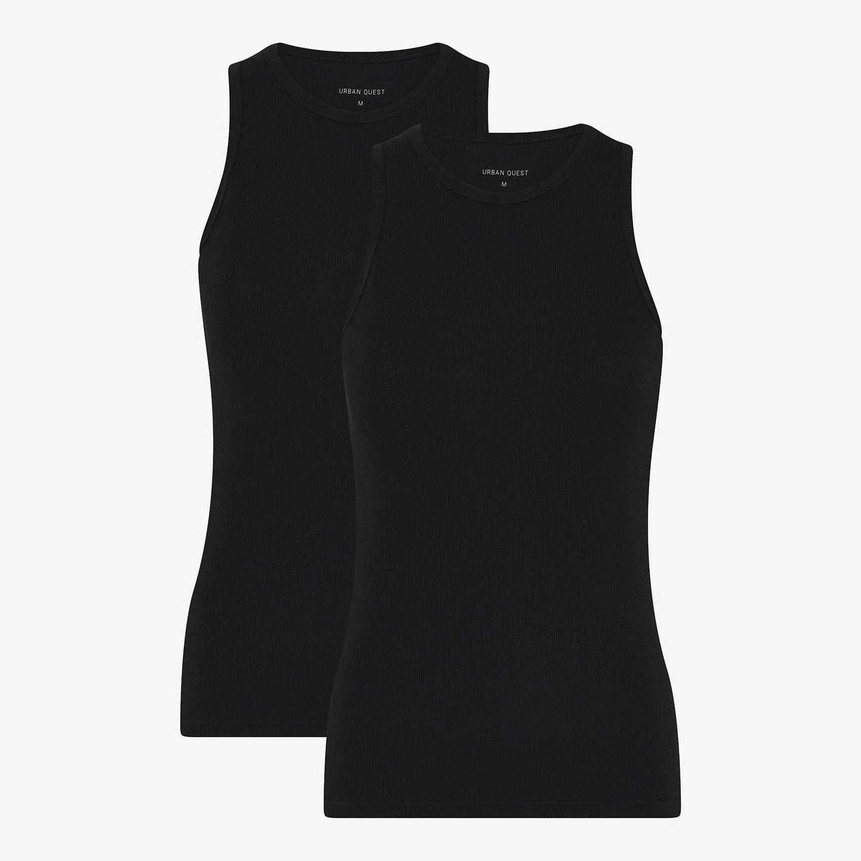 Urban Quest Damen Tank Top Rib "Bamboo" 2er Pack Black