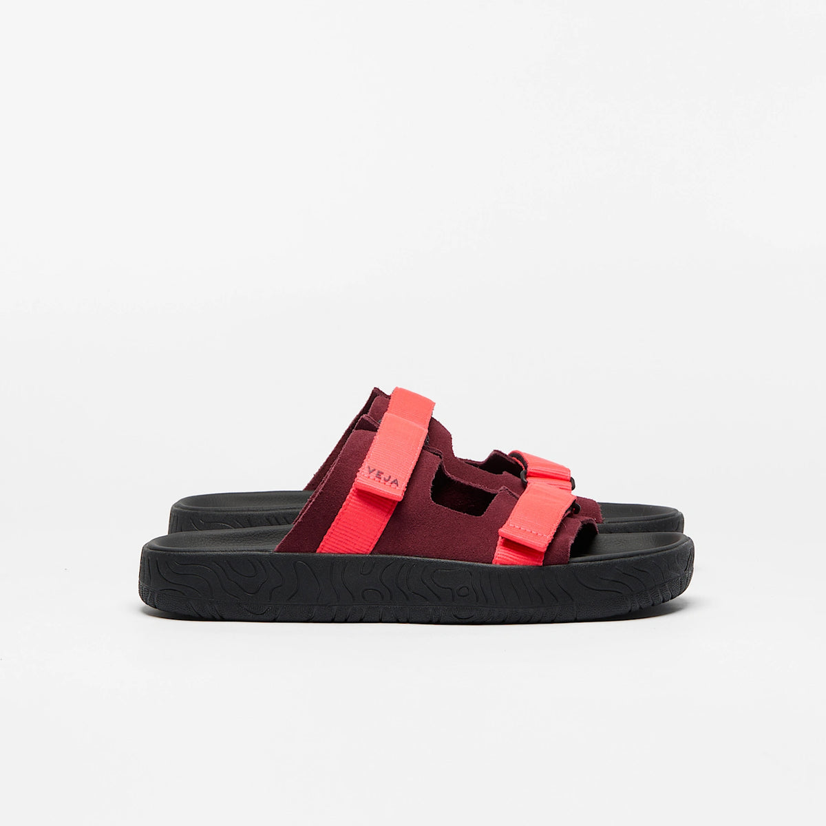 VEJA Unisex Sandalen "Arpoador Suede Soft" Amarante Rose-Fluo Black