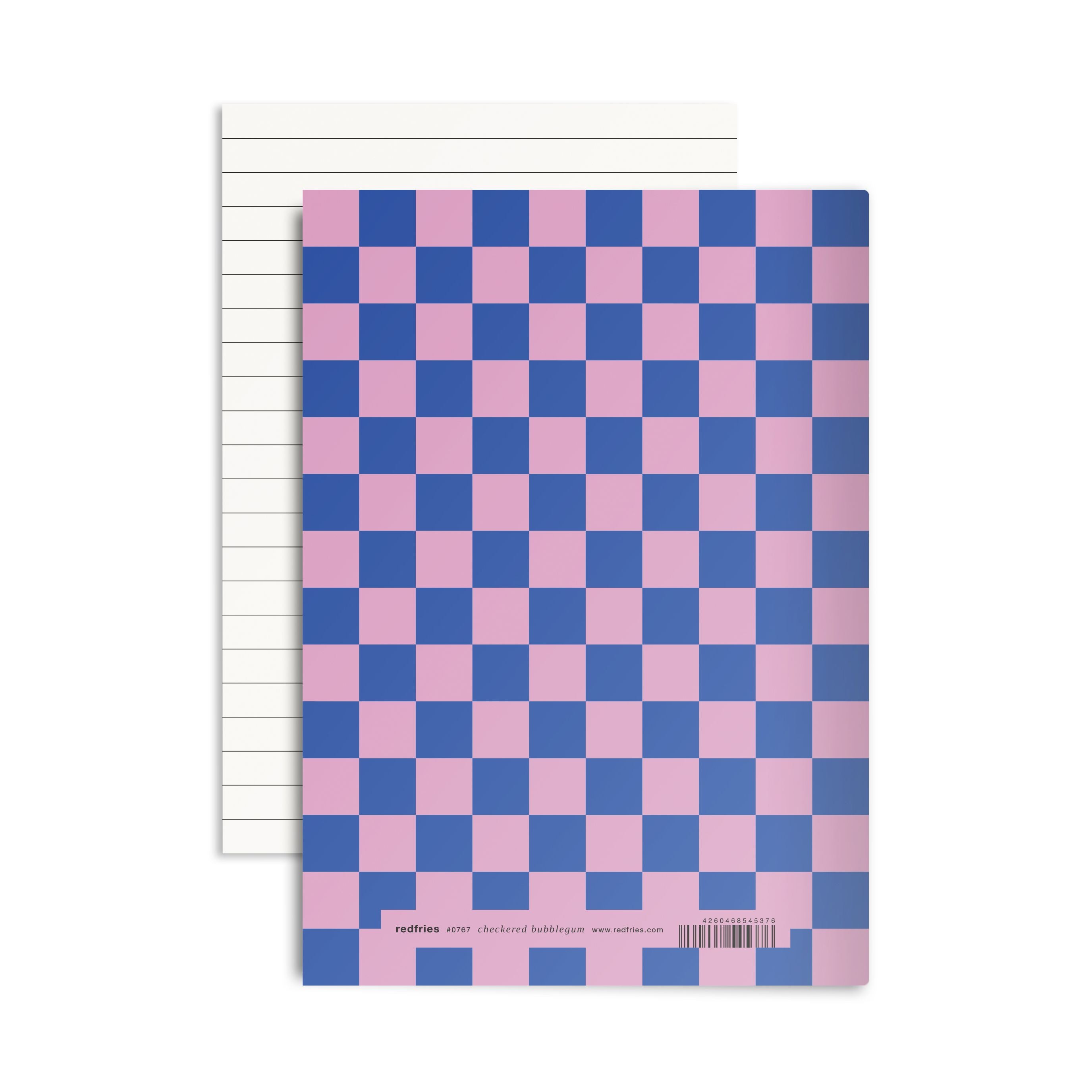 redfries Notizheft DIN A5 checkered rose bubblegum