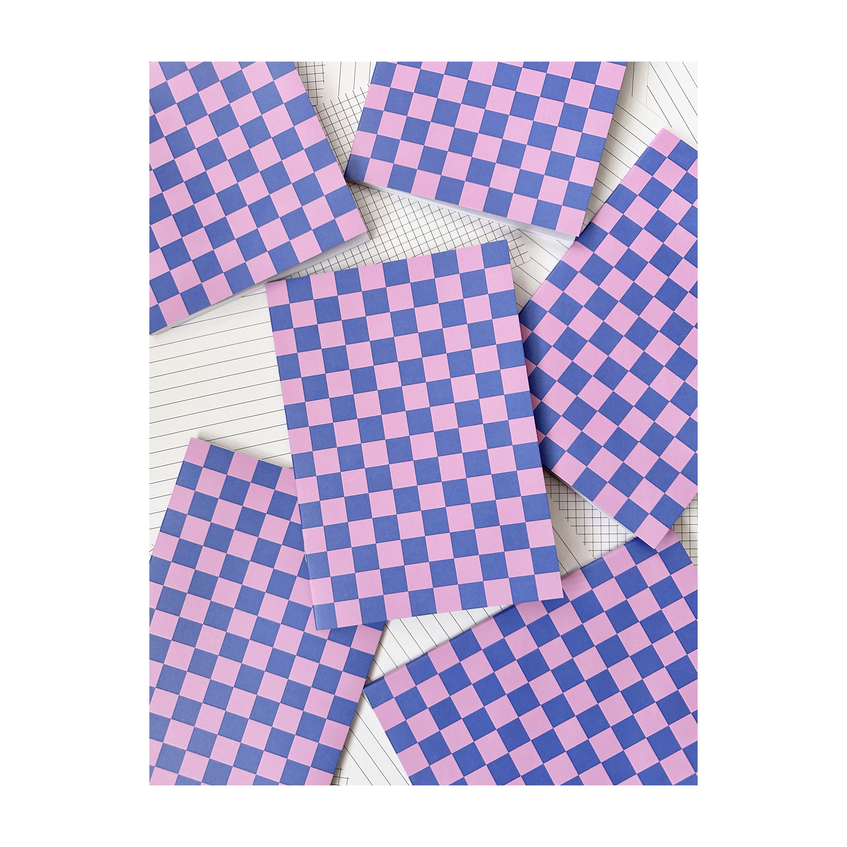 redfries Notizheft DIN A5 checkered rose