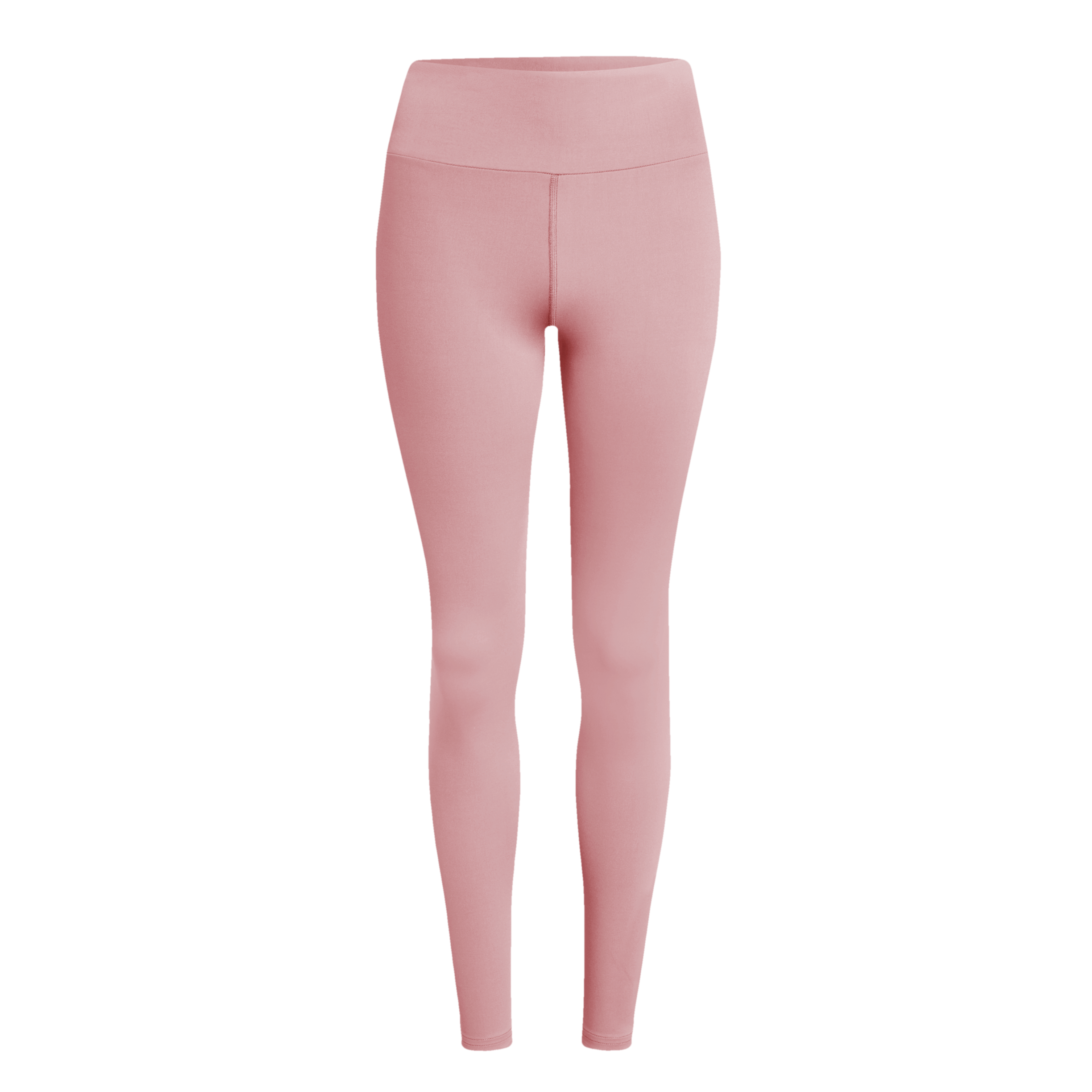 Rosa Leggings mit hoher Taille vor weißem Hintergrund.