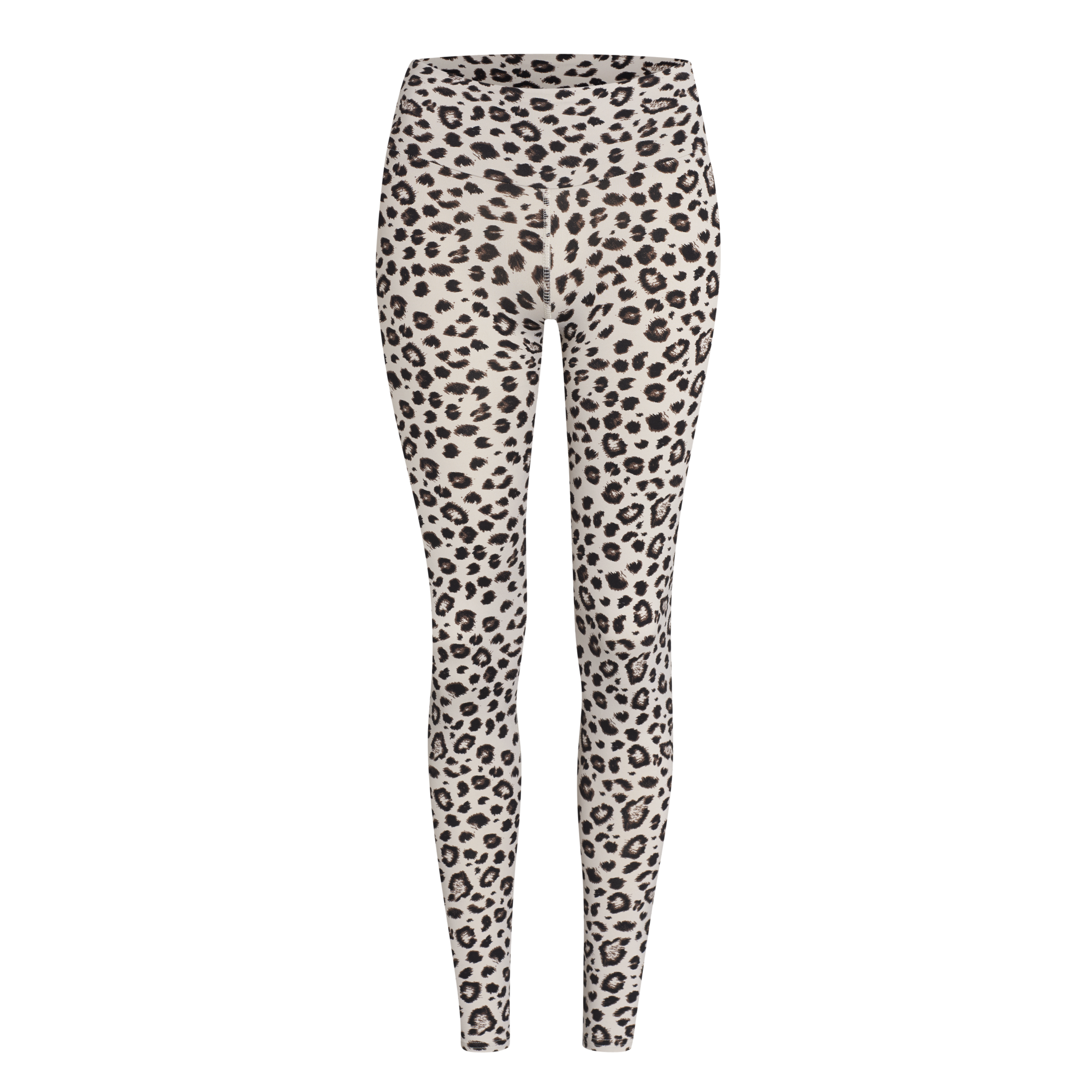 Gepunktete Leggings mit Leopardenmuster in Weiß und Schwarz.