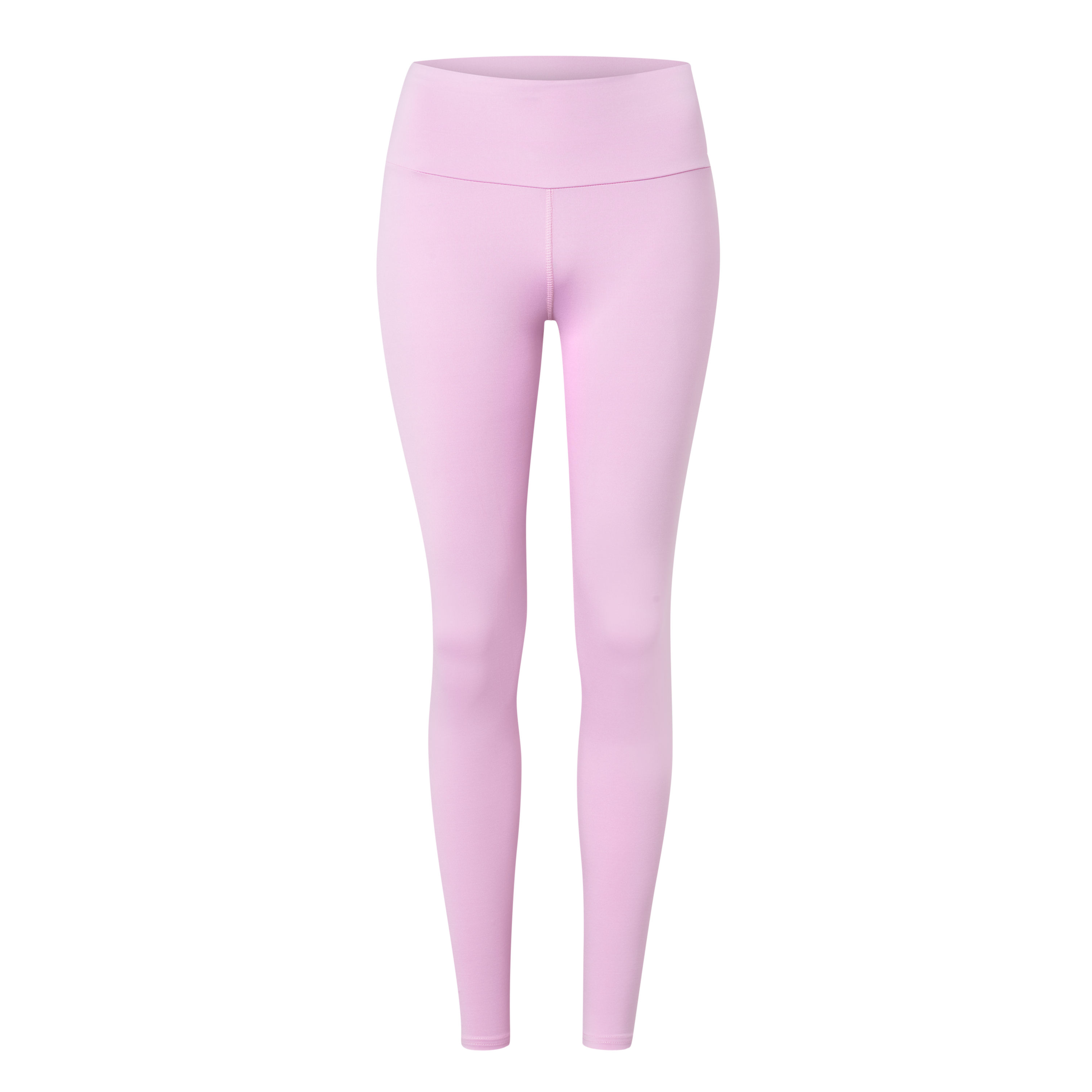 Rosa Leggings mit hoher Taille vor weißem Hintergrund.
