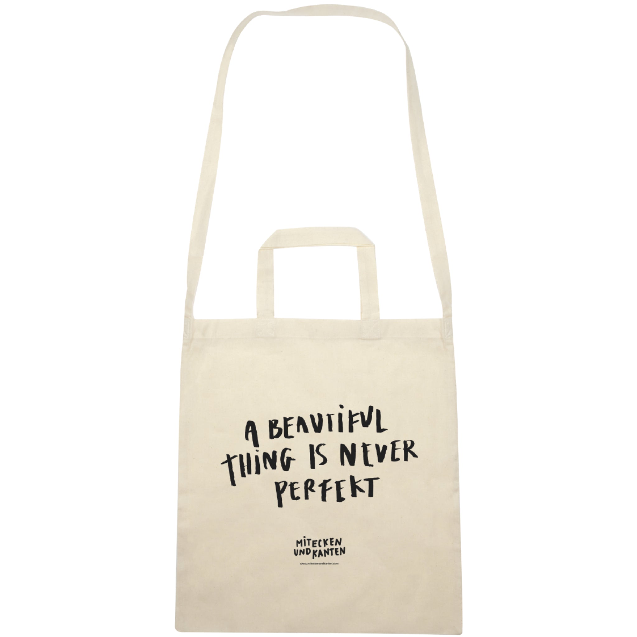 Mit Ecken und Kanten Jutebeutel "A BEAUTIFUL THING IS NEVER PERFEKT" Natur