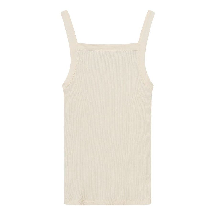 KnowledgeCotton Apparel Damen Rib Top "Strap" XL Off White