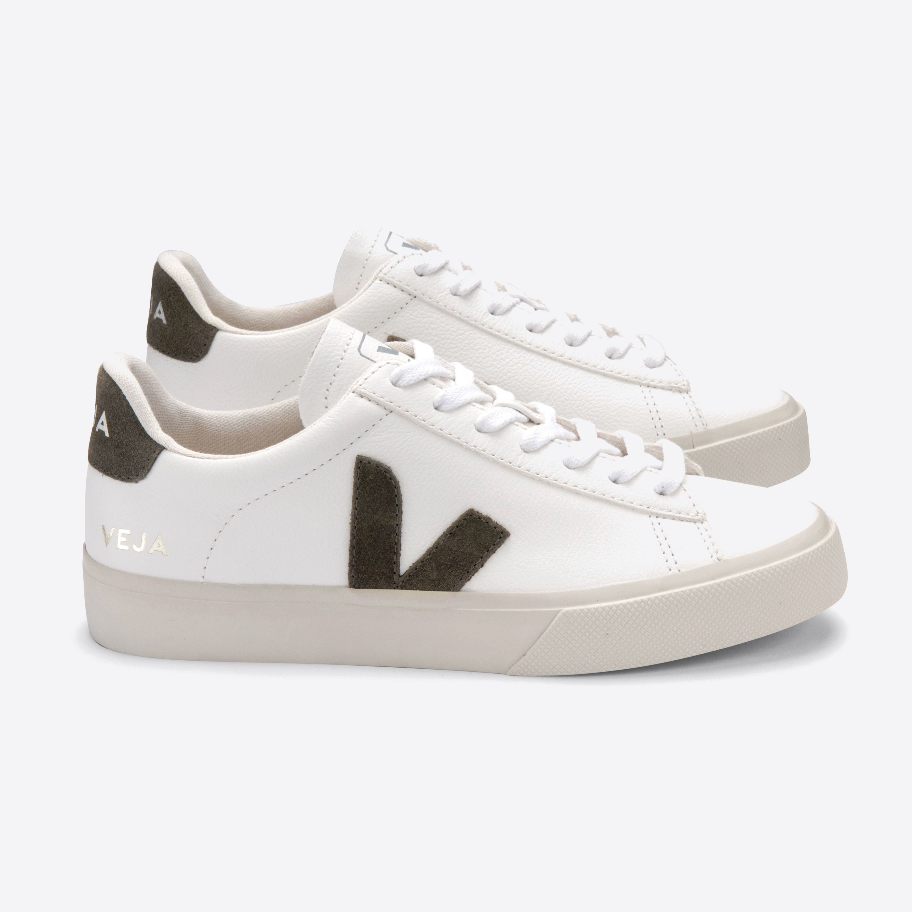 VEJA Herren Sneaker "Campo Chromefree Leather" Weiß (Extra White Kaki)