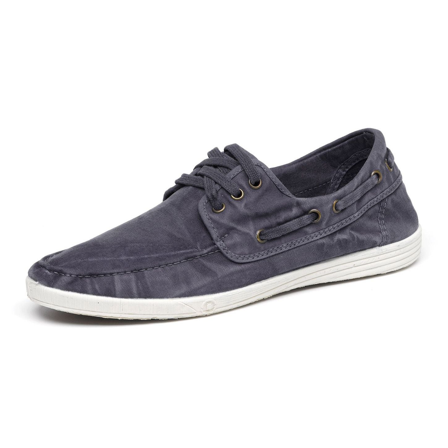 Natural World Washed Vegan Herren Halbschuh "Nautico Enzimatico" Blau (Marino)