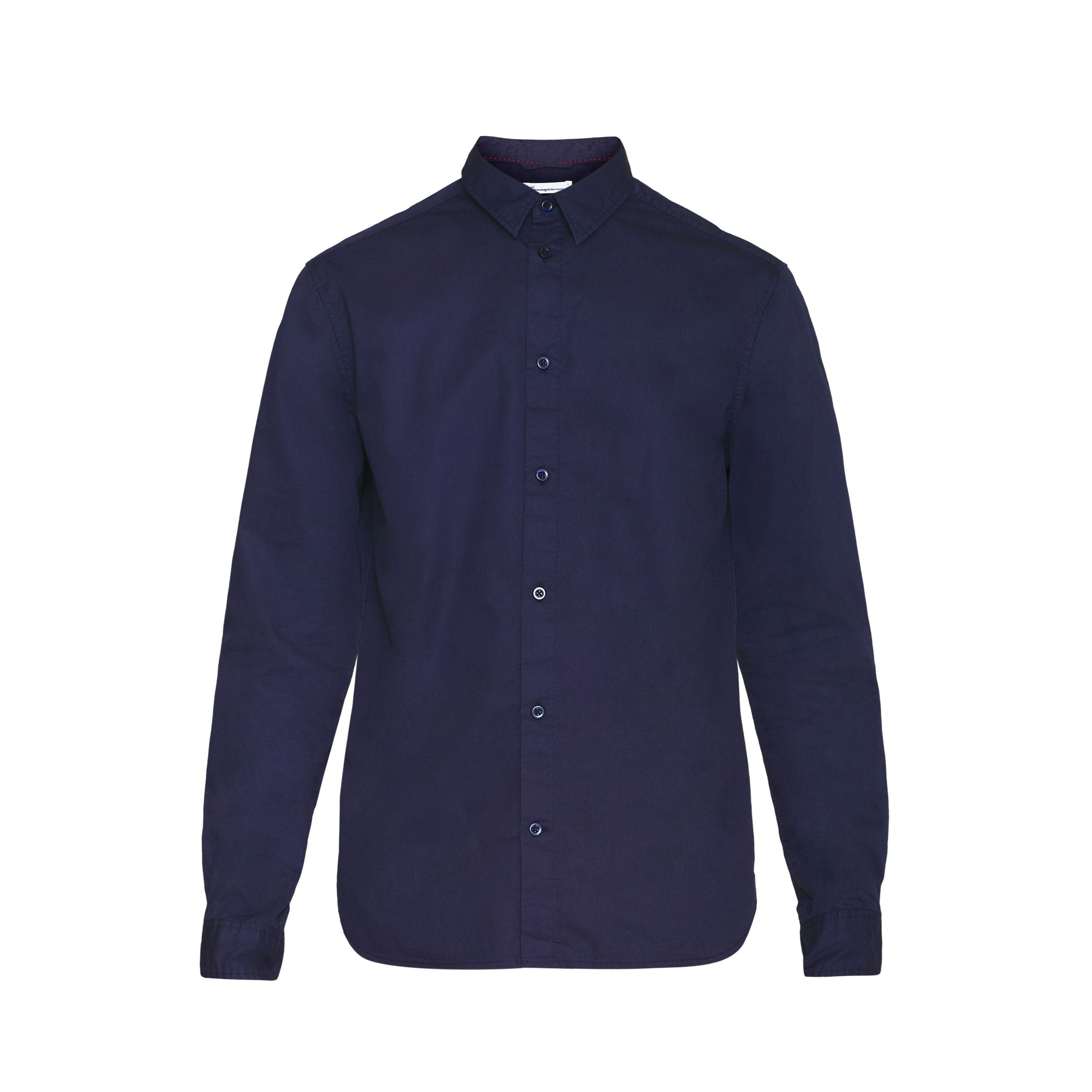 KnowledgeCotton Apparel Regular Crispy Cotton Hemd "ALF" Blau (Total Eclipse)