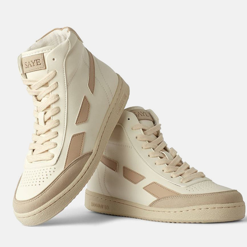 SAYE Damen High Sneaker "Modell M89H-01" Weiß (Beige)