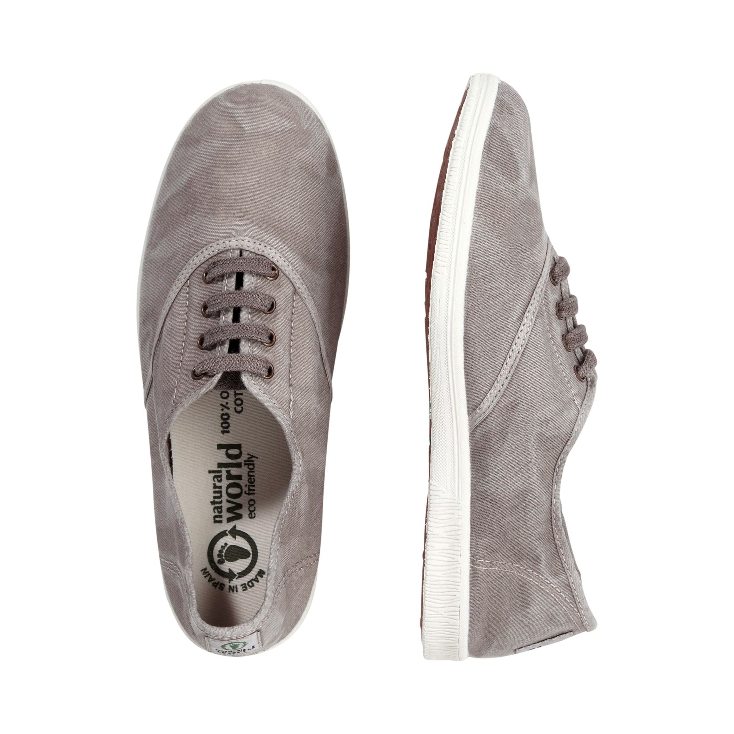 Natural World Washed Vegan Damen Sneaker "Old Arum" Grau (Gris Claro)